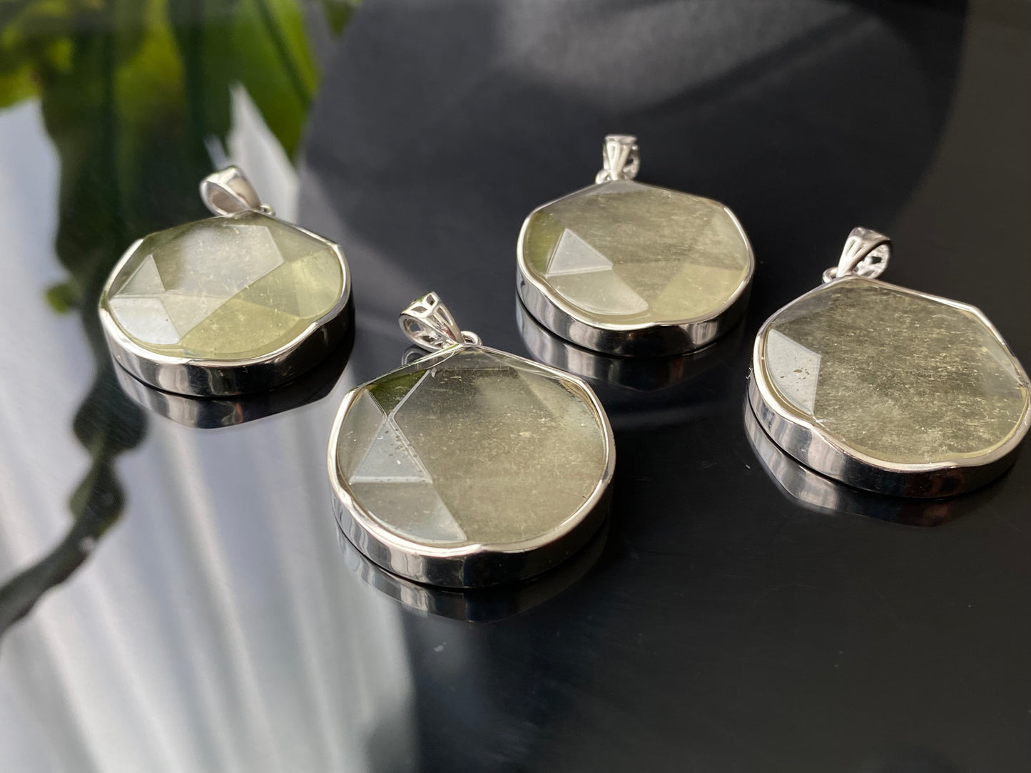 Natural Hand crafted Libyan Desert Glass Meteorite Pendant | Sterling Silver Faceted Healing Jewelry