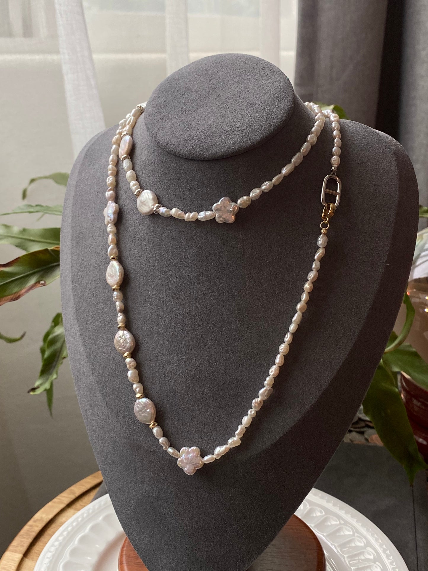 Valentine's Day Gift - Eternal Love Baroque Cherry Blossom& Keshi Pearl Necklace | Spring Romance