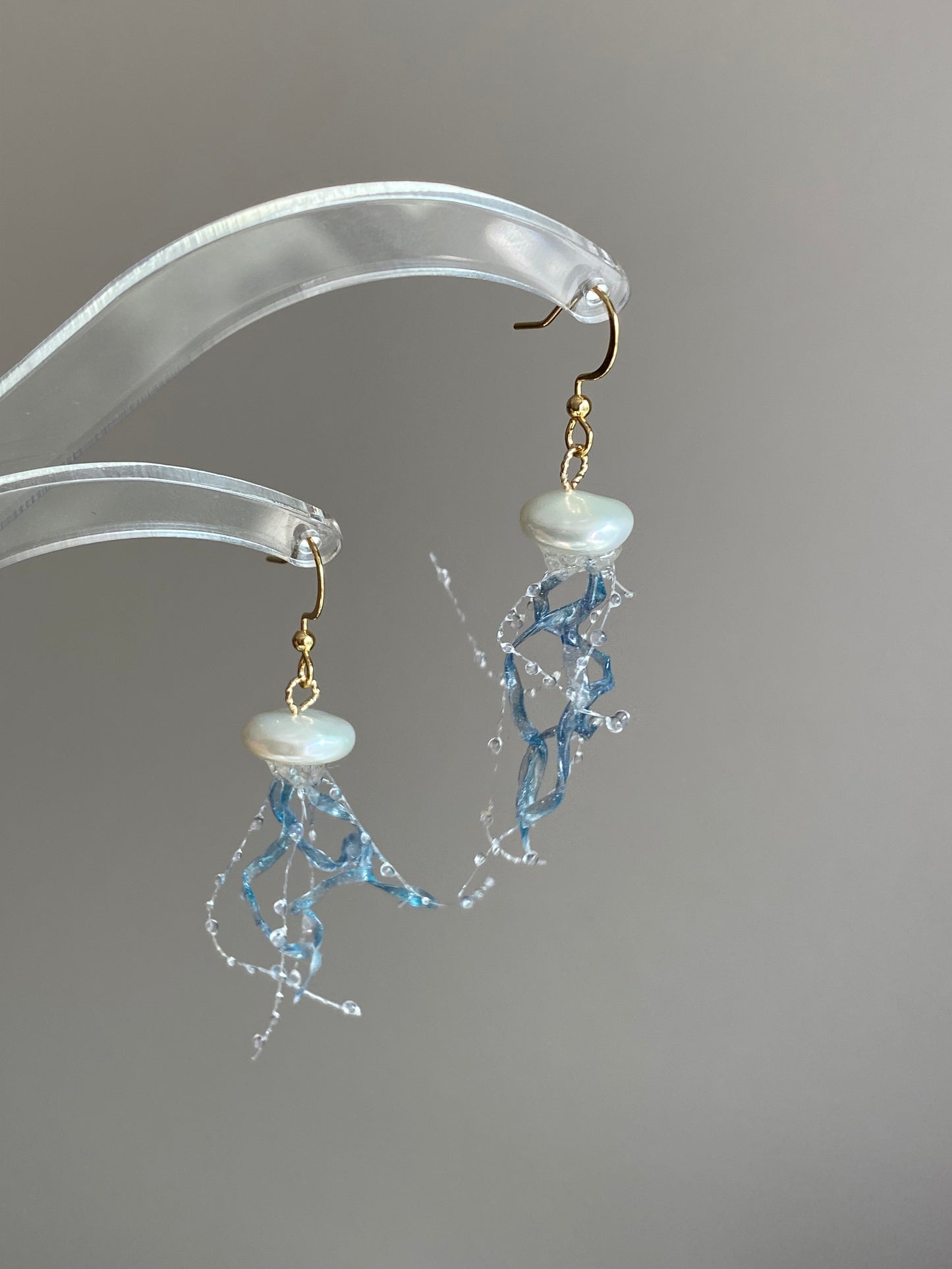 Jellyfish Pearl Earrings – Handmade Baroque Pearl Ocean Jewelry, Unique Sea-Inspired Earrings, Statement Earrings for Mermaid Lovers