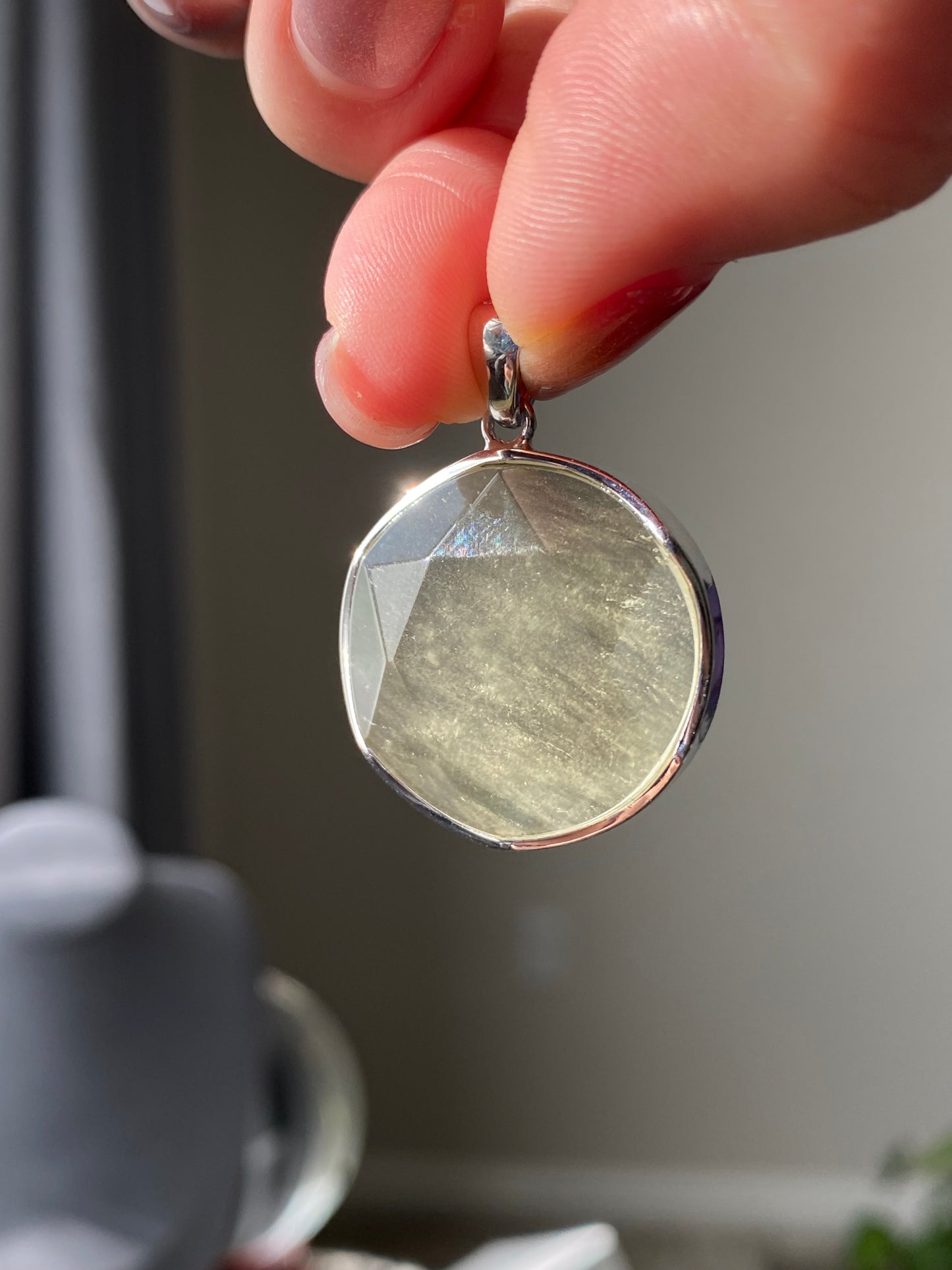 Natural Hand crafted Libyan Desert Glass Meteorite Pendant | Sterling Silver Faceted Healing Jewelry