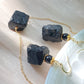 Raw Black Tourmaline Necklace and Earring Set - Protective Energy Healing Crystal Jewelry