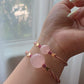 Natural Rose quartz Adjustable bracelet for Love gift for her Valentine's Day gift  present full of love and blessings