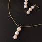 everyday use elegant baroque pearl dangle earring necklace set-bridesmaid gift-wedding earring necklace