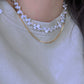 Blooming Flowers Layering Pearl Choker  Elegant Baroque Pearl Jewelry  Statement Pearl Necklace anniversary gift for her Bridesmaid Gift