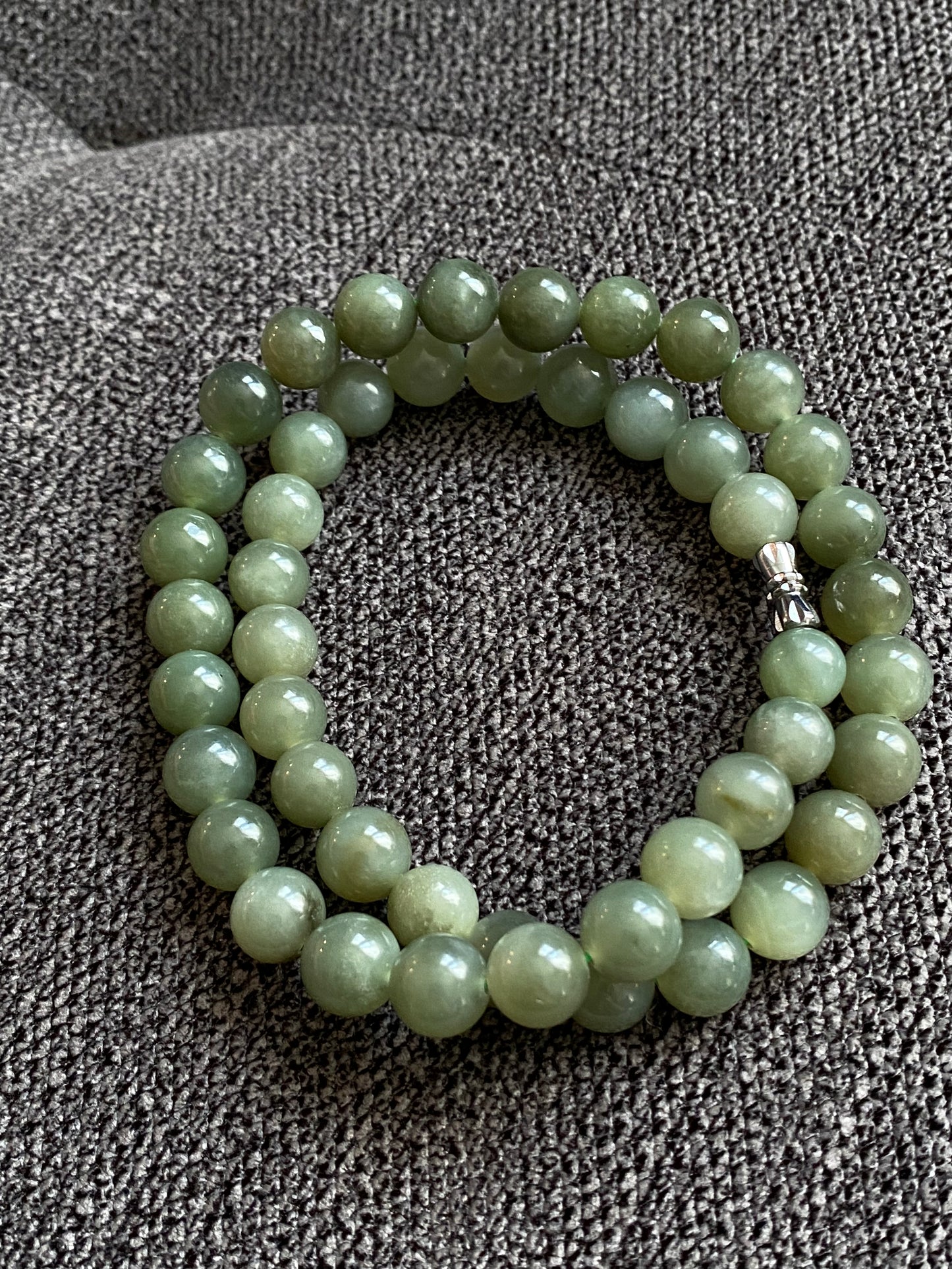 High Grade Natural Lake Green Smooth Round Jade Bead Necklace 9mm | Lucky | birthdays Gift|  anniversaries gift