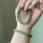 High Grade Nephrite Hetian Jade Biyu ,Abacus Bead Donut Ring Shape Green Bracelet  Emotional Healing and Self-Acceptance 8MM