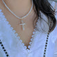 Natural Fresh Water Pearl  Baroque Cross Multiple Use Neckalcel Cross Necklace l Religious Pendantl Customizable Elegant Necklacel best gift