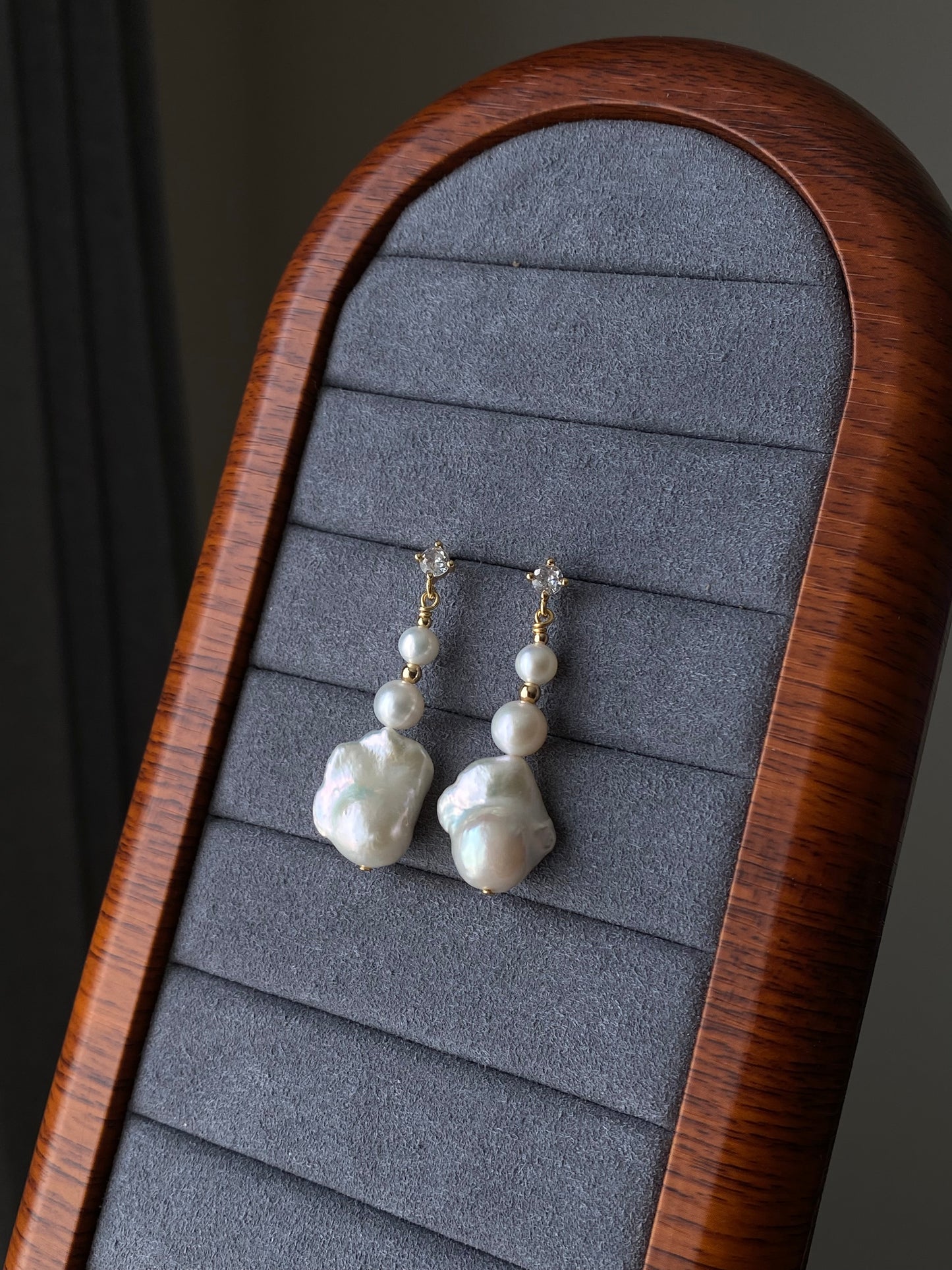 Freshwater Baroque pearl earrings Elegant Dangling earrings Unique Handmade dangle earrings Bridal Jewelry Bridesmaid Gift For her
