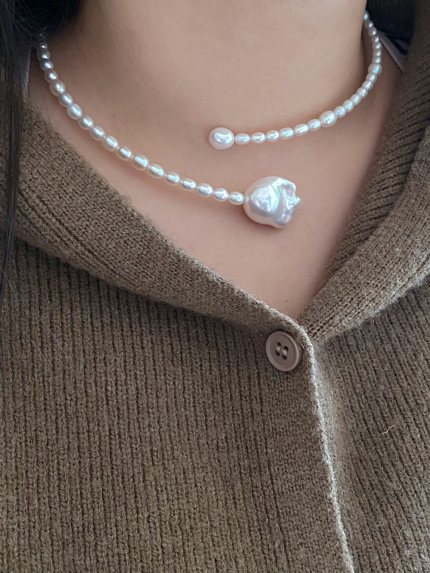 Starry Love Baroque Pearl adjustable Choker - Elegant Long-Distance Romance Jewelry