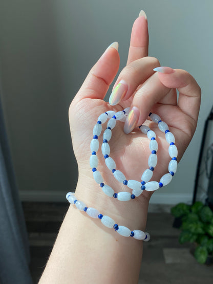 Hight Grade Genuine Natural Jadeite jade with Lapis Lazuli peridot bracelet-perfect daily wear-Meditation healing bracelet