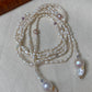 Handmade Freshwater Baroque Pearl Long Necklace 47" Multi-Way Wrap Lariat Pearl Necklace