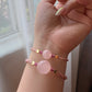 Natural Rose quartz Adjustable bracelet for Love gift for her Valentine's Day gift  present full of love and blessings