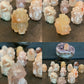 Handcraft Natural flower agate animal,nine tail fox,cat,koala,headphone,bunny,unicorn,bear beads