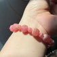 Natural High Grade Rhodochrosite, Faceted Barrel Shape,Pork Belly , Stretchy BraceletGift for loverDiamond Shine-bootsing &Balancing