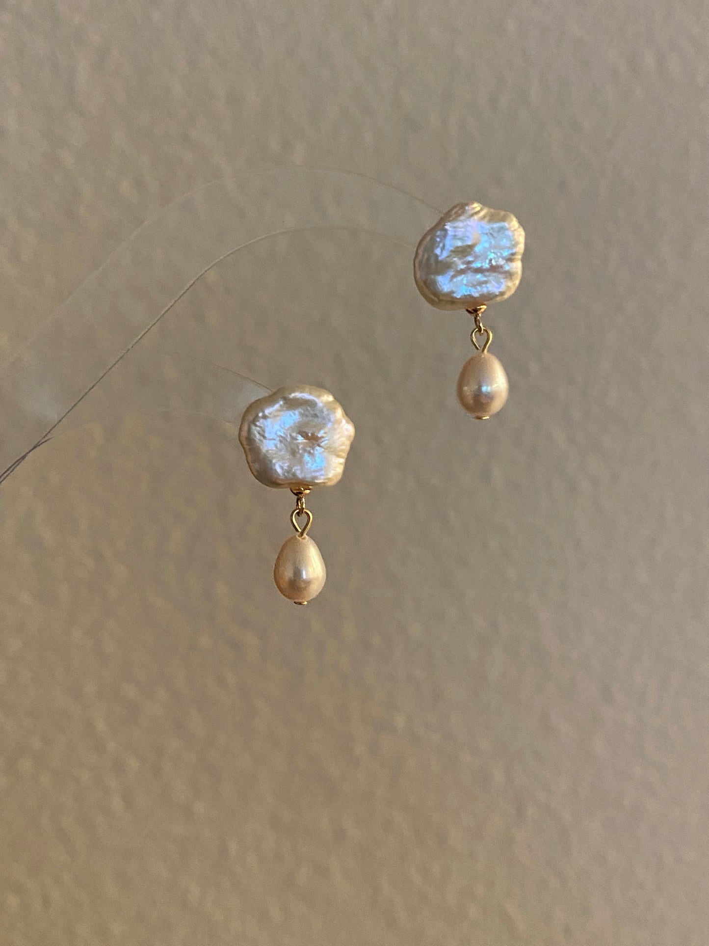 Fancy fun Cloudy and rain drop baroque pearls stud earring-gift for her,birthday gift-Hand pick each pieces