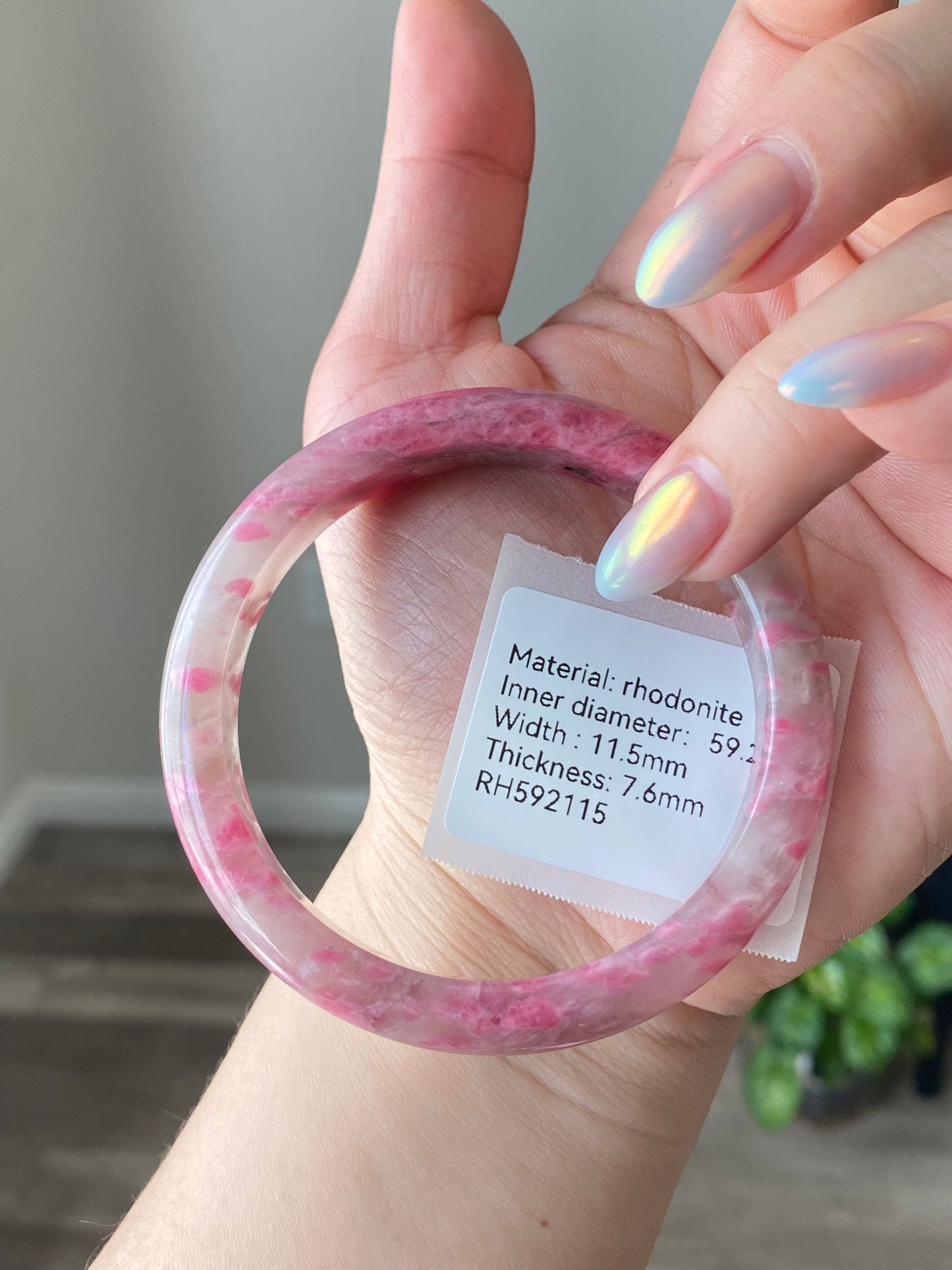 Natural Cherry Blossom Rain Rhodonite Flower leaf Bangle  Bracelet -emanate love and compassion/gift for love/Self-Expression