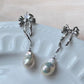 Unique freshwater baroque pearl small fireball bow stud earring-holiday gift,gift for her,gift for him