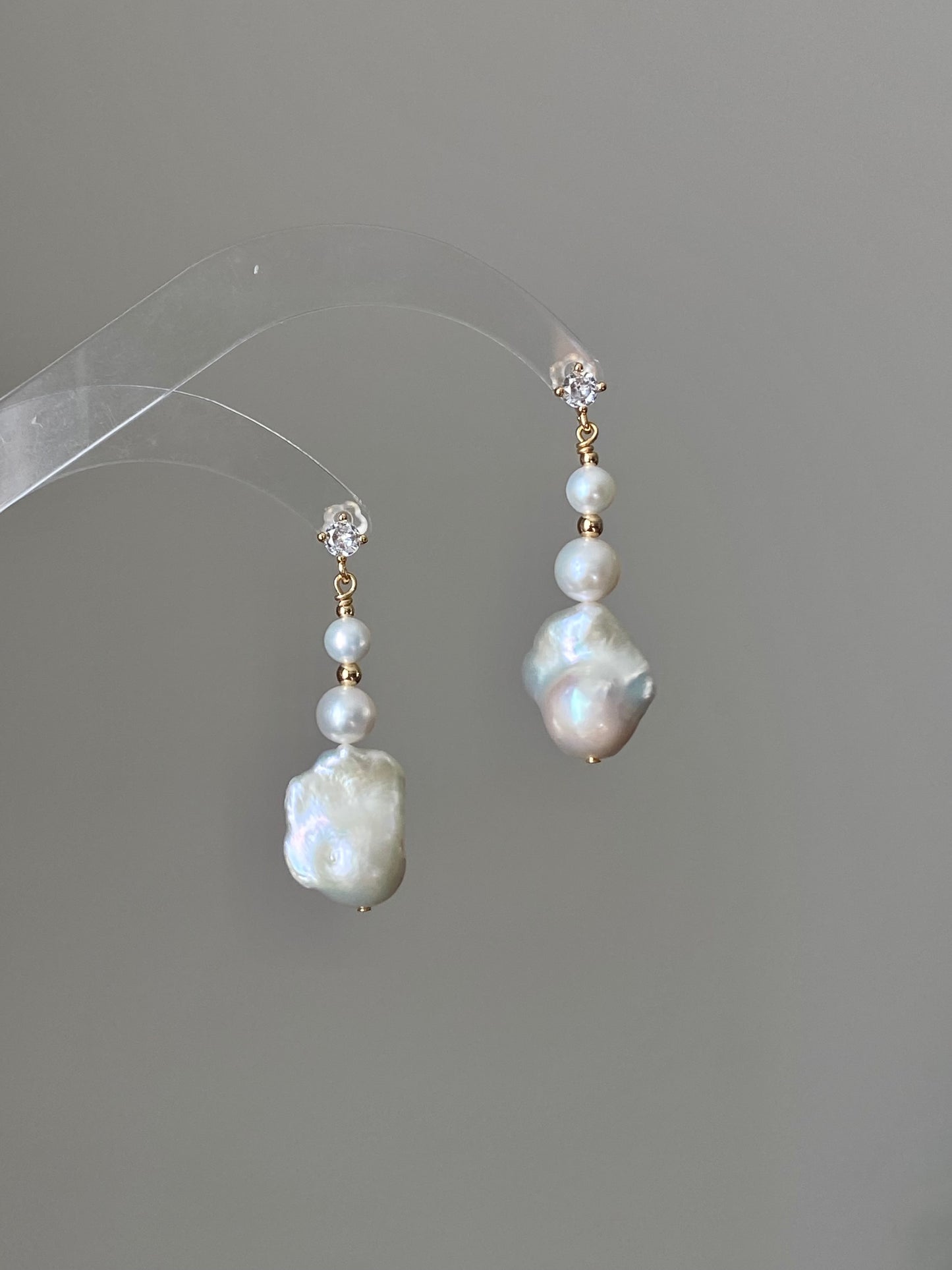 Freshwater Baroque pearl earrings Elegant Dangling earrings Unique Handmade dangle earrings Bridal Jewelry Bridesmaid Gift For her