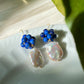 Blooming Lapis Lazuli Sphere & Pearl Earrings - Unique Design for Love Expression