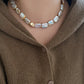 Natural freshwater baroque pearl square shape with real gold plated multiple use necklace-gift for her anniversary gift