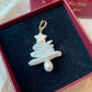 Rare found handmade natural baroque pearls christmas tree removable pendant,holiday gift