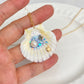 Handmade Reversible Seashell Pendant long Necklace – Ocean Fantasy with Pearls and Charms summer gift for her birthday gift anniversary gift