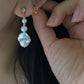 Freshwater Baroque pearl earrings Elegant Dangling earrings Unique Handmade dangle earrings Bridal Jewelry Bridesmaid Gift For her