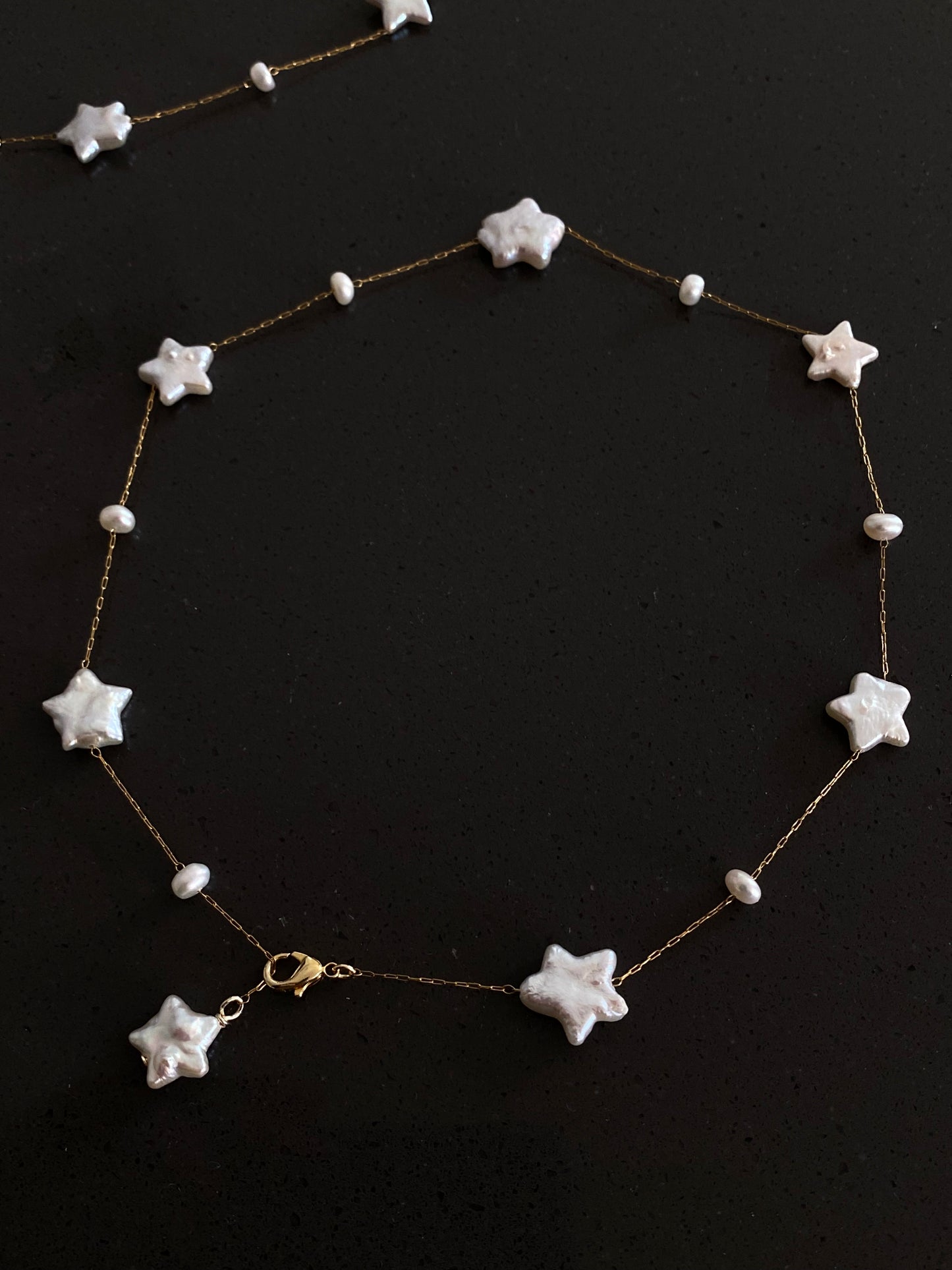 Celestial Baroque Pearl Star Necklace Adjustable Versatile Choker,Customizable Y Necklace, Elegant Handmade Jewelry, Minimalist Gift for Her