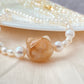 Natural handcraft flower agate kitty cat head with freshwater pearl necklace-Unique Gemstone Elegance