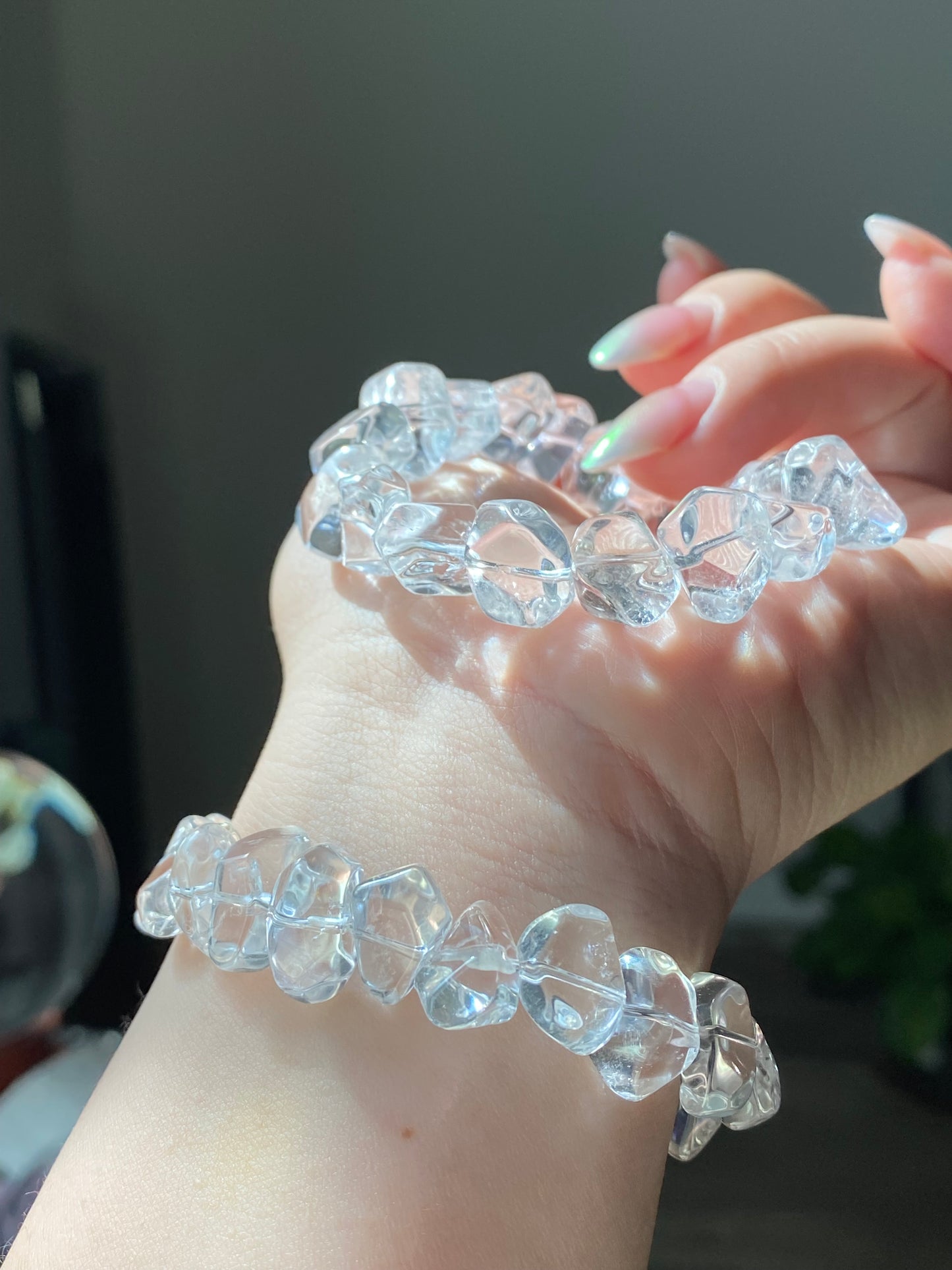 Natural Clear Quartz Raw Rock style Bracelet - Energy Purification & Inner Peace