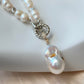 Rare pearl handmade Jewelry necklace with removable baroque pearl Necklace,anniversary gift