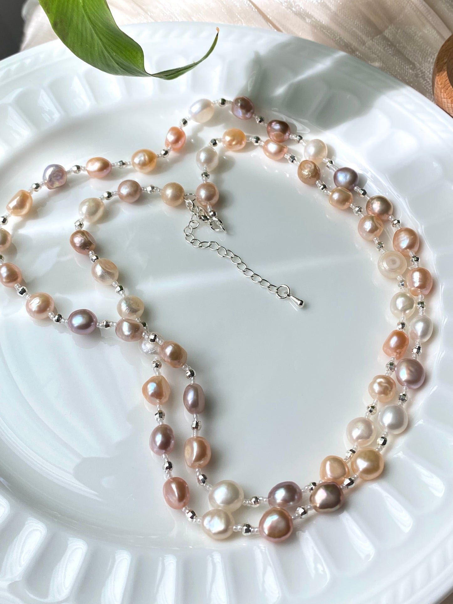 Natural freshwater pearl candy baroque nuggest stone multiple use long necklace,gift for her