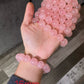 20mm Gym Huge size Natural Rose Quartz,pink crystal Round Bead Bracelet,gift for her sphere on wristen