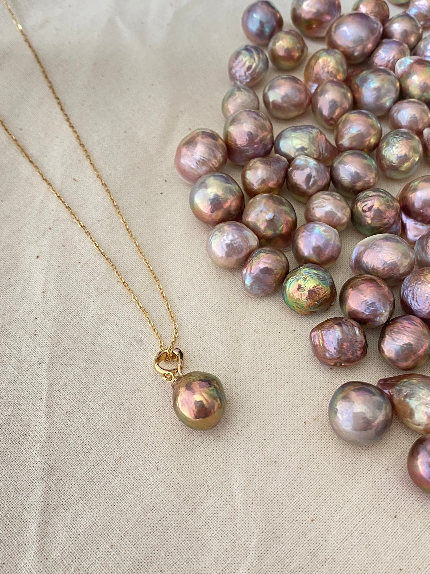 Removable Baroque Pearl Drop Choker – Handmade Freshwater Pearl Necklace
