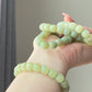 AAA  Natural light green Jade square bead handmade Bracelet Best lucky Gift for her,gift for Mom,meditation crystal bracelet gift for him