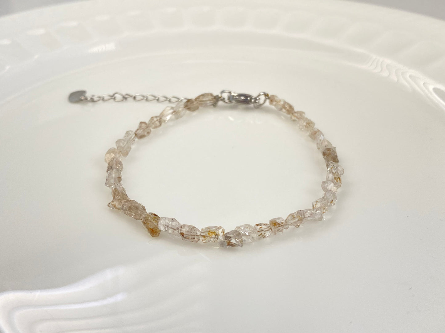 Natural Herkimer Diamond Petroleum Inclusions super high energy Black Rutilated Quartz Bracelet,gift for her,gift for him,gift for Dad