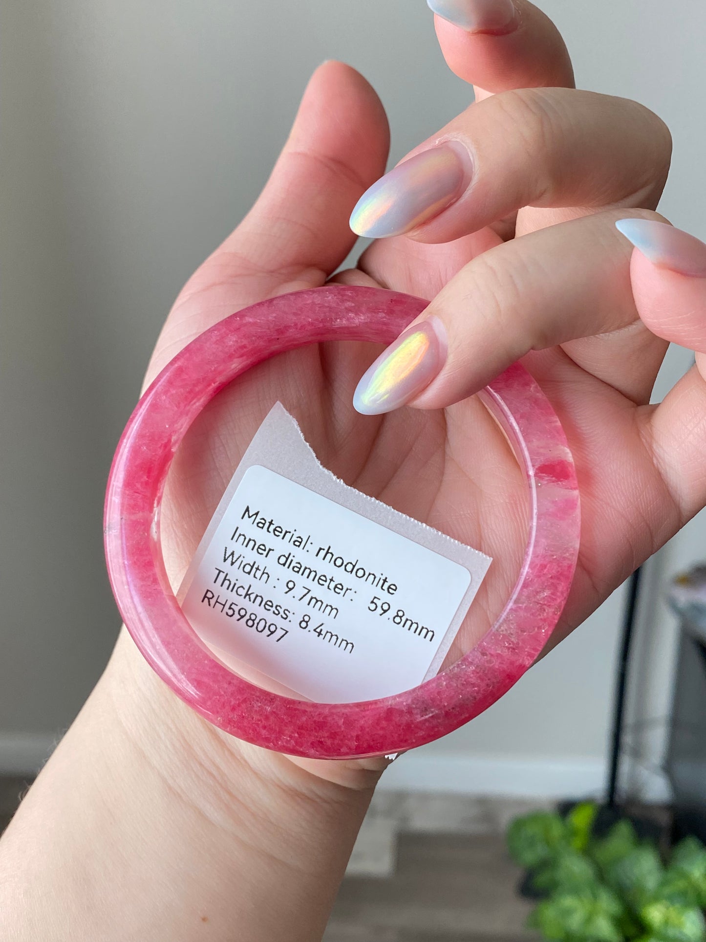 Natural Cherry Blossom Rain Rhodonite Flower leaf Bangle  Bracelet -emanate love and compassion/gift for love/Self-Expression