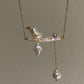 Handmade Nature-Inspired Baroque Pearl Bird Pendant Necklace Unique Gift for Bird Lovers  Whimsical Forest Fairy Pearl Jewelry gift for her