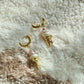 Strawberry Swirl Baroque Pearl Ice Cream Cone Earrings, Handmade Fun Statement Jewelry Summer Gift, Whimsical Pearl Earrings, Unique Earring