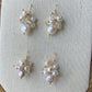 Freshwater pearls with white crystal fire work dangle earrling,holiday gift,christmas gift