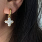Dainty Petal Cross Pearl Earrings 3 in 1 | Baroque Pearl Pendant | Zircon Stud or Gold Hoop | Bridesmaid Gift for Her love gift