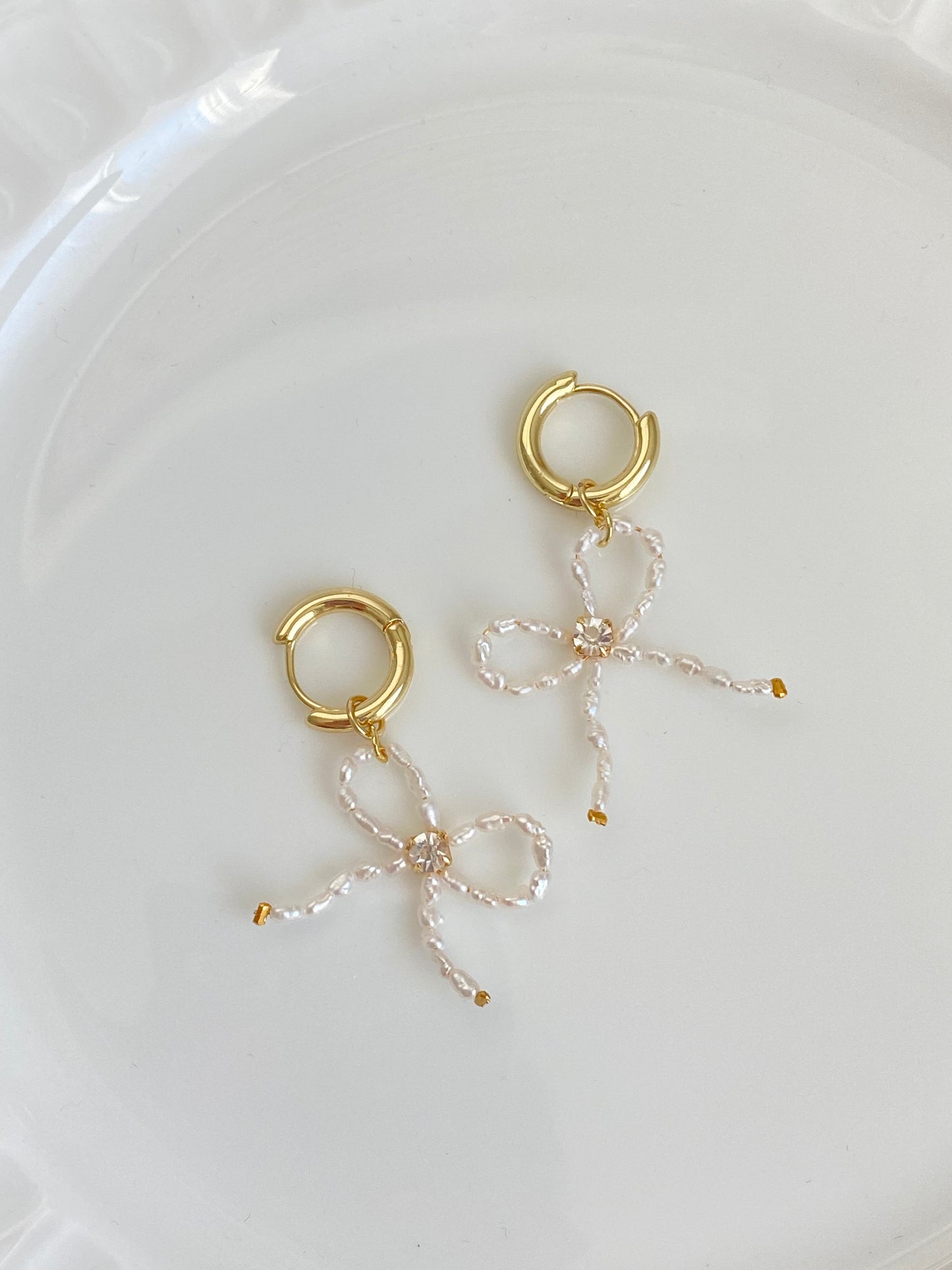 Handmade Keshi Pearl Bow Dangle Earrings | 3-in-1 Baroque Pearl Jewelry | Cute Dainty unique design Earring gift for her birthday gift