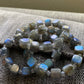 Natural High Grade Blue Fire Rainbow Fire Labradorite square Beaded Bracelet,Groomsman gifts,Bridesmaid Gifts