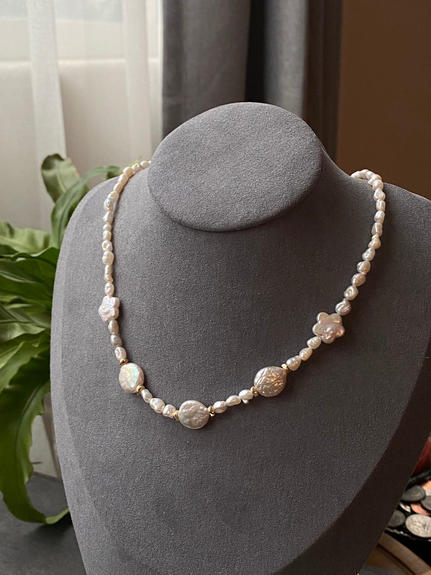 Valentine's Day Gift - Eternal Love Baroque Cherry Blossom& Keshi Pearl Necklace | Spring Romance