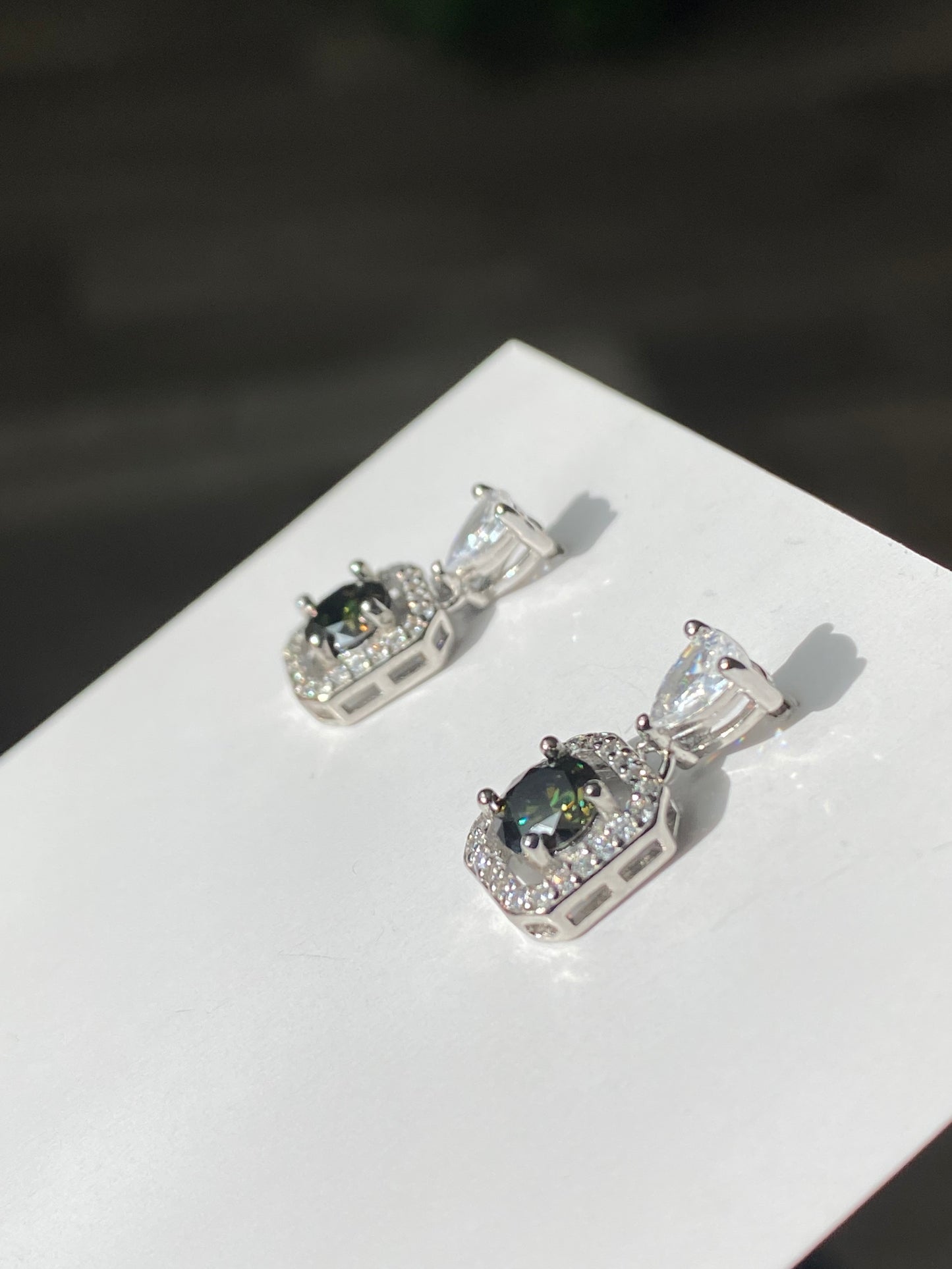 Luxurious rare found Green Moissanite Princess Cut-0.5ct. stud Earrings - Exquisite and Eco-Friendly Jewelry-anniversary gift,gift for her