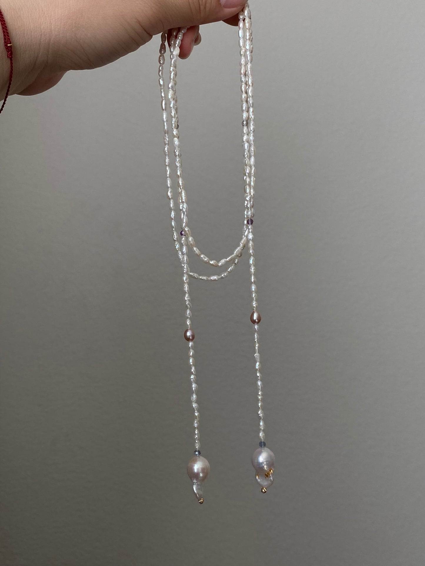 Handmade Freshwater Baroque Pearl Long Necklace 47" Multi-Way Wrap Lariat Pearl Necklace