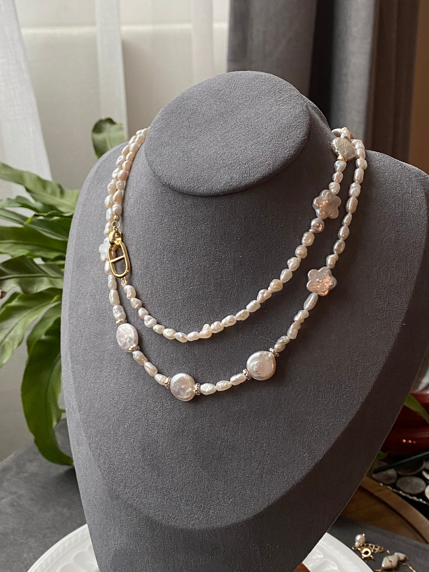 Valentine's Day Gift - Eternal Love Baroque Cherry Blossom& Keshi Pearl Necklace | Spring Romance