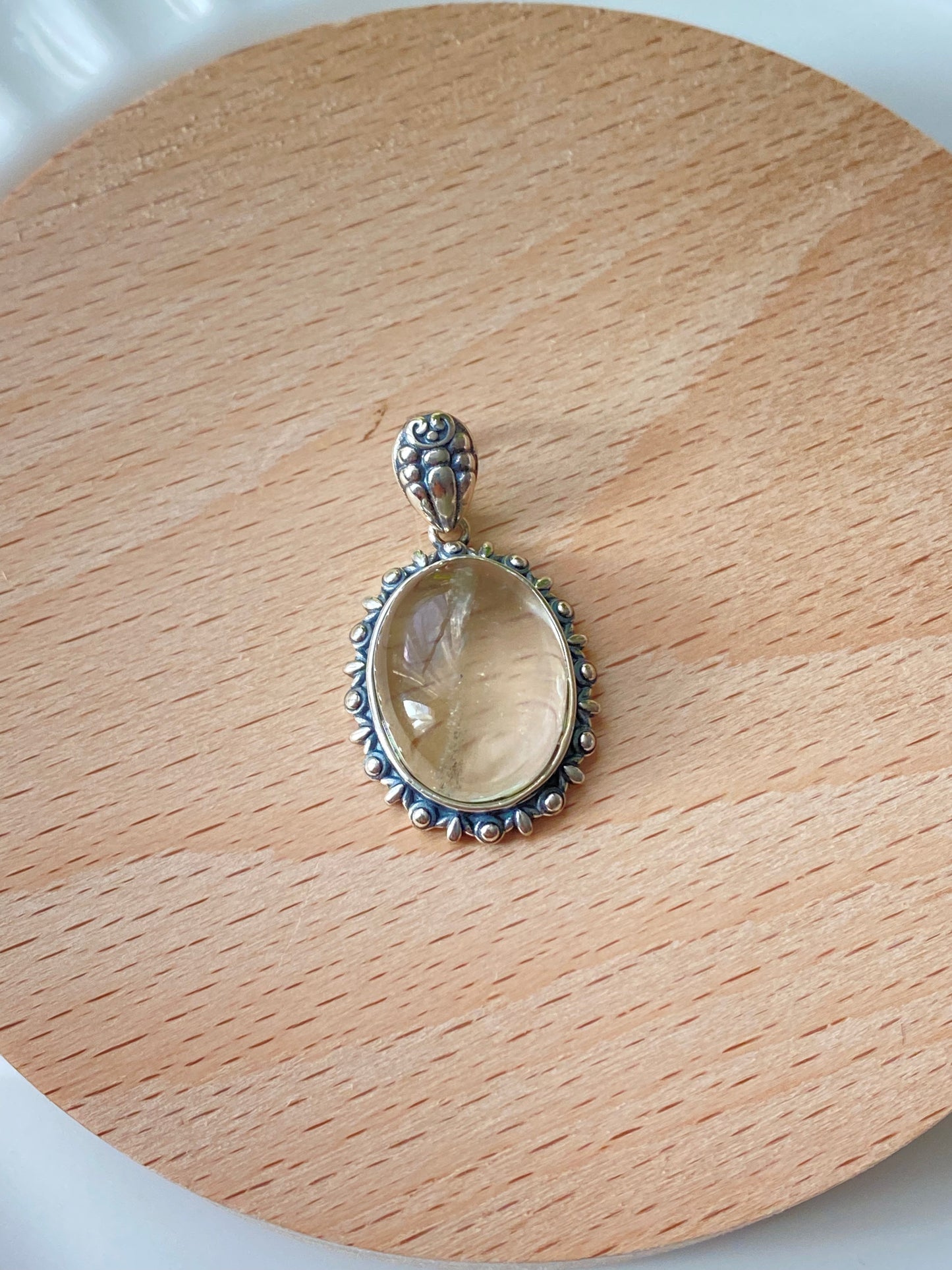 Libyan Desert Glass Pendant - Sterling Silver Healing Crystal Necklace for Energy Protection