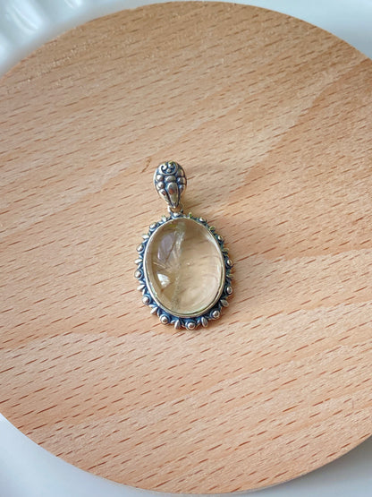 Libyan Desert Glass Pendant - Sterling Silver Healing Crystal Necklace for Energy Protection