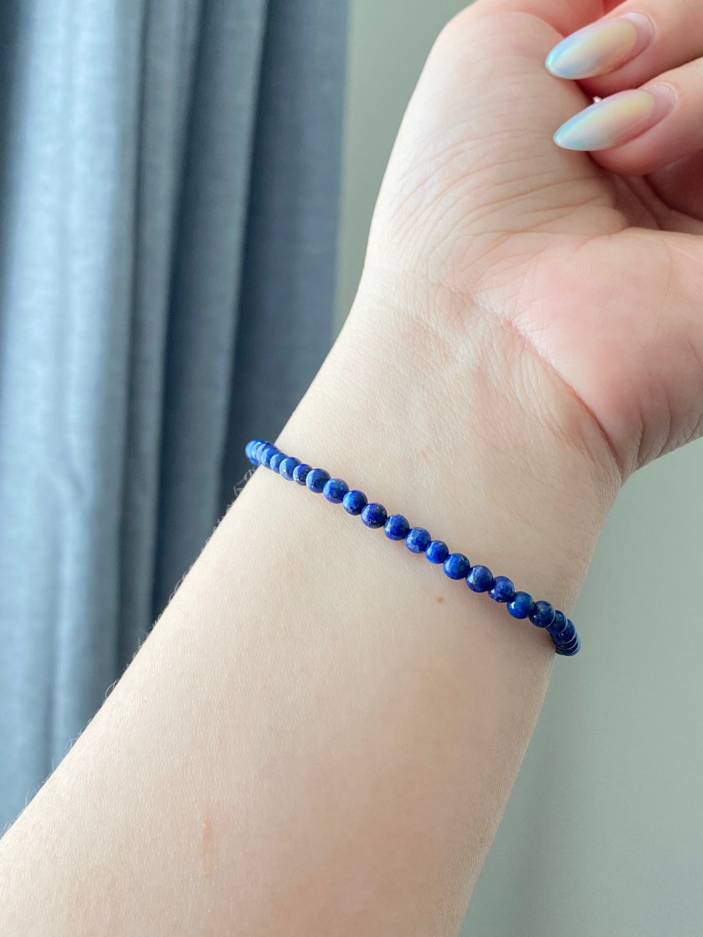 Natural  High Grade Lapis Lazuli Crystal Bracelet | Physical Healing and Pain Relief | Minimalism Bracelet | Small Gemstone Bead bracelet